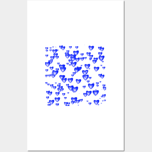 Little Royal Blue Valentine Hearts Posters and Art